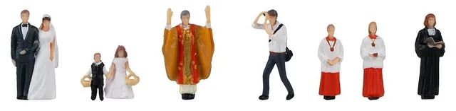 faller-151610-brautpaar-mit-pfarrer-figuren-set-h0 image 1