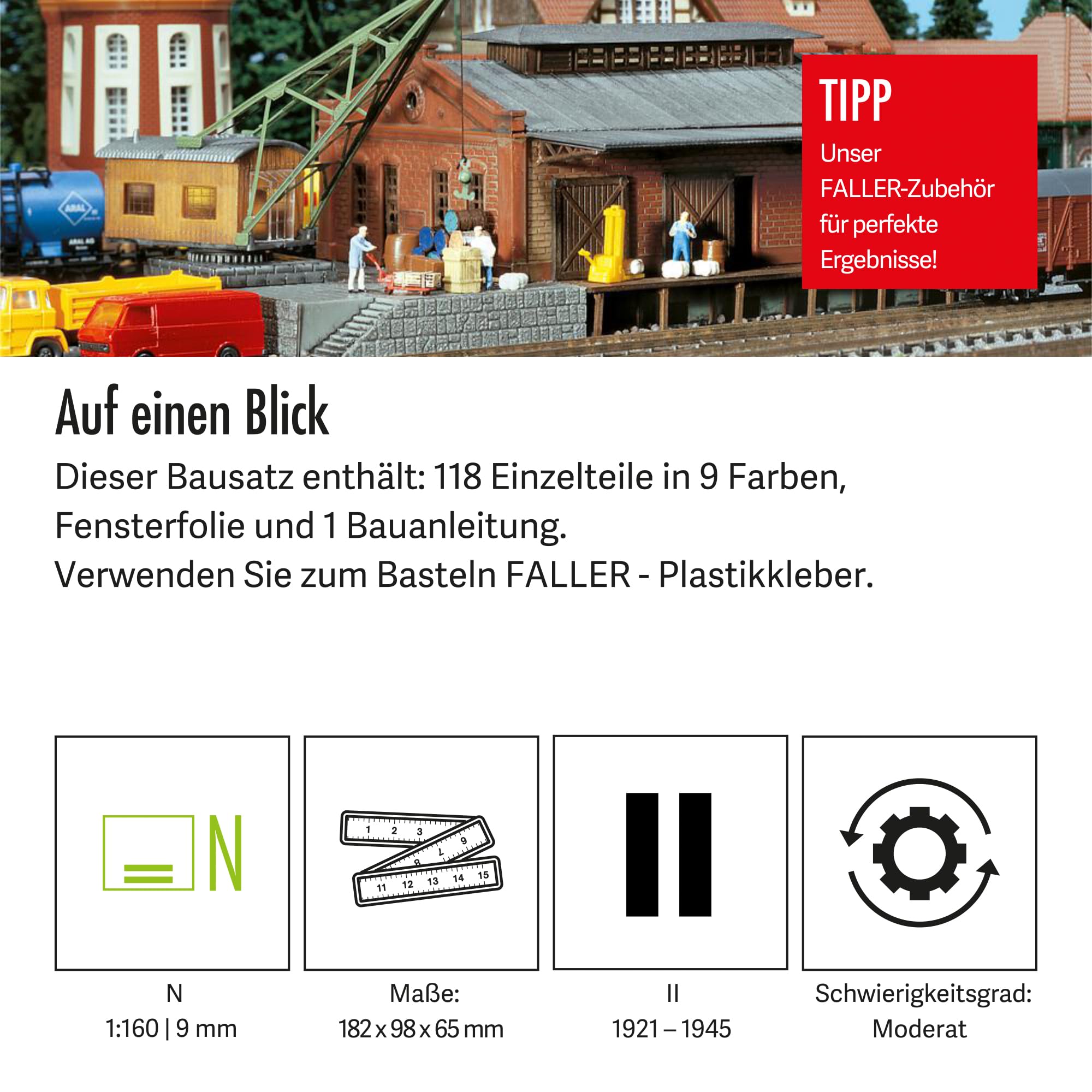 faller-g-terhalle-mit-ladekran-spur-n-bausatz-118-teile-182x98x65mm image 4