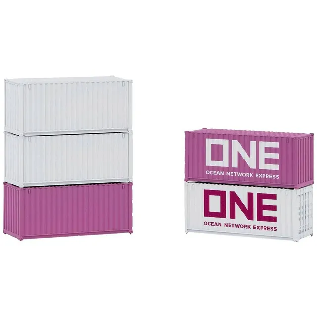 faller-182052-one-20-container-5er-set-bausatz-spur-h0 image 1