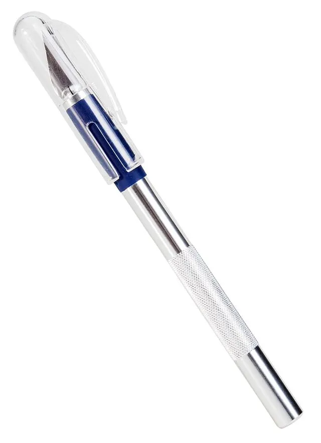 faller-bastelmesser-mit-20-klingen-soft-grip-modellbau-messer-aluminium image 1