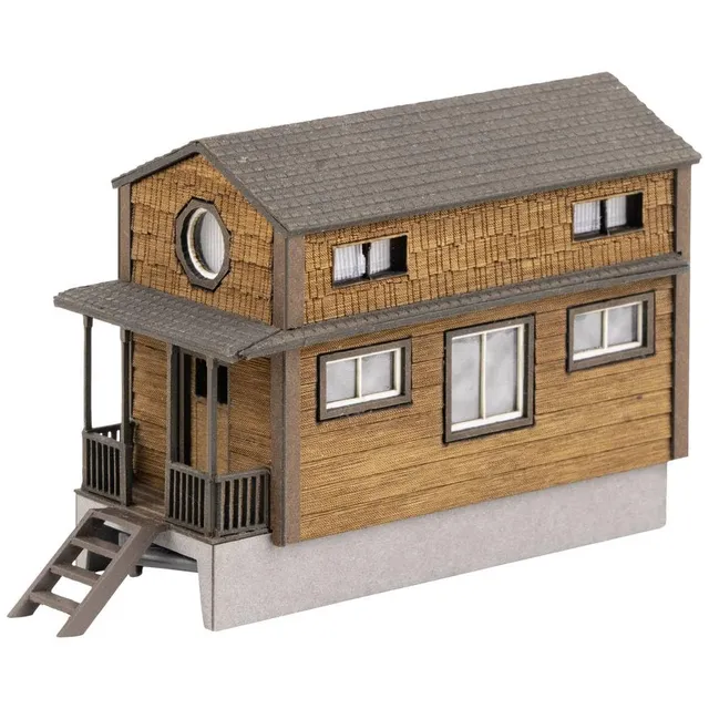 faller-tiny-house-h0-echtholz-modell-mit-veranda-und-bullaugen image 1