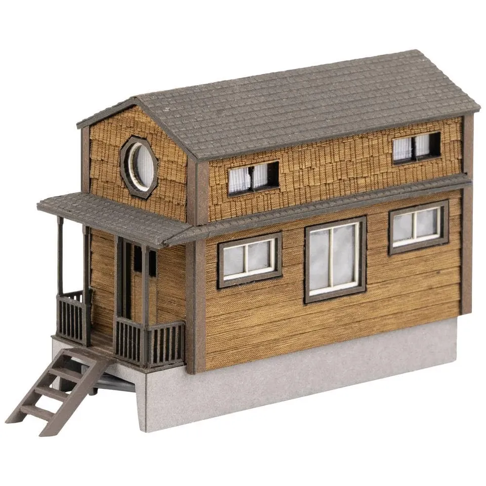 faller-tiny-house-h0-echtholz-modell-mit-veranda-und-bullaugen image 1