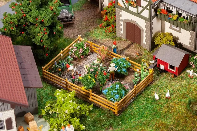 faller-ziergarten-mit-blumen-und-b-schen-bausatz-spur-h0 image 1