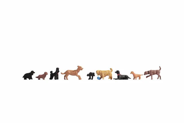 noch-hunde-figuren-set-h0-1-87-9-tierfiguren-handbemalt image 1