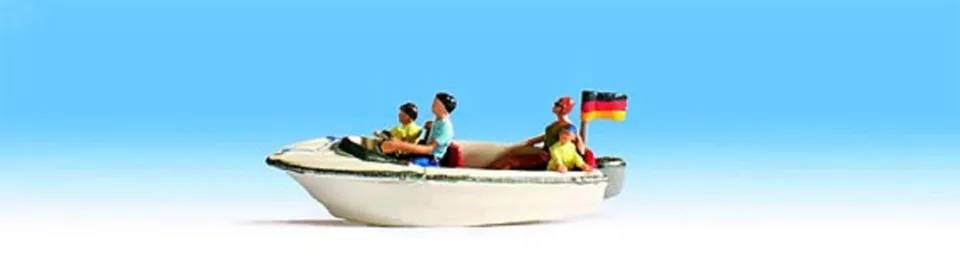 noch-motorboot-mit-4-figuren-mini-deko-h0-fertigmodell image 1