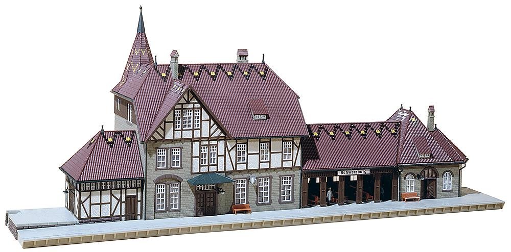 faller-bahnhof-schwarzburg-modellbausatz-h0-geb-ude-550-x-185-x-230-mm image 1