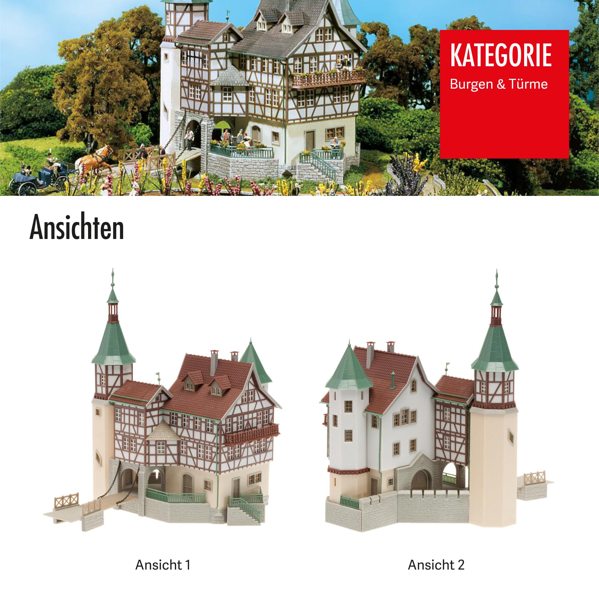 faller-jagdschloss-falkeneck-modellbausatz-h0-176-teile-188-x-134-x-225-mm image 5