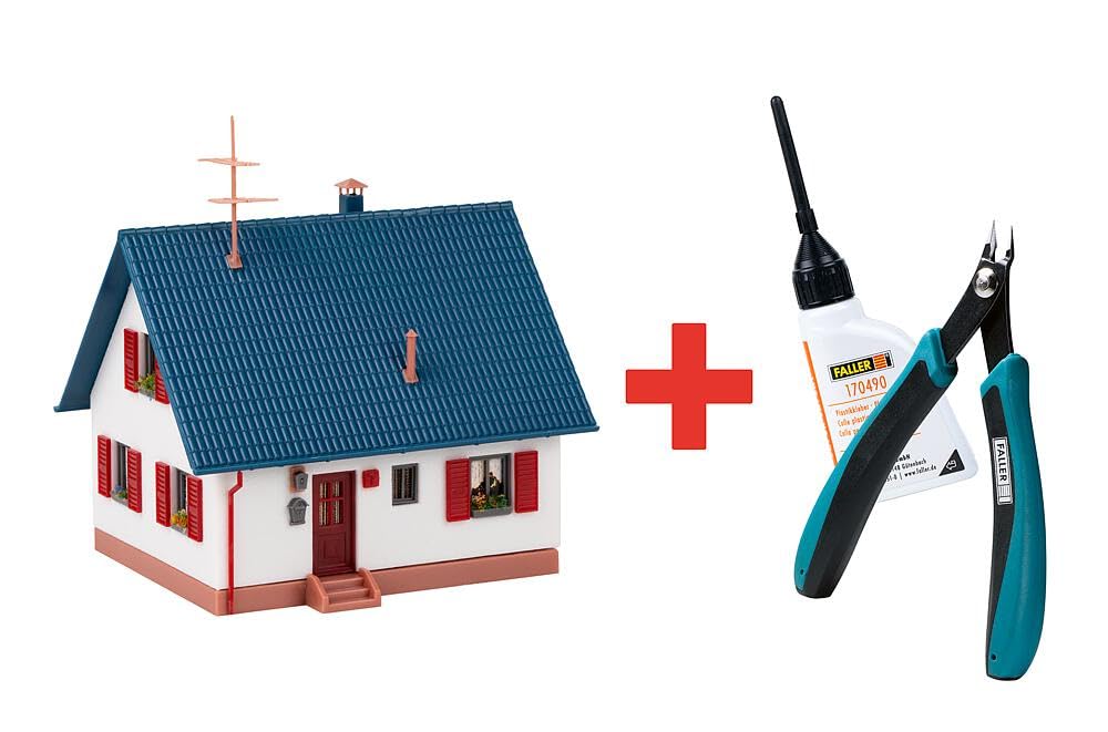 faller-195601-promotion-set-bastelhaus-wei-grau-spur-h0-starter-kit image 2