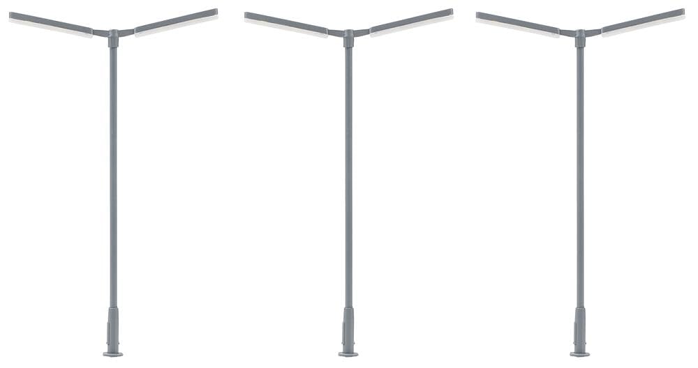 faller-180122-led-kreuzmastleuchte-zweiarmig-kaltwei-3-st-ck-spur-h0 image 1