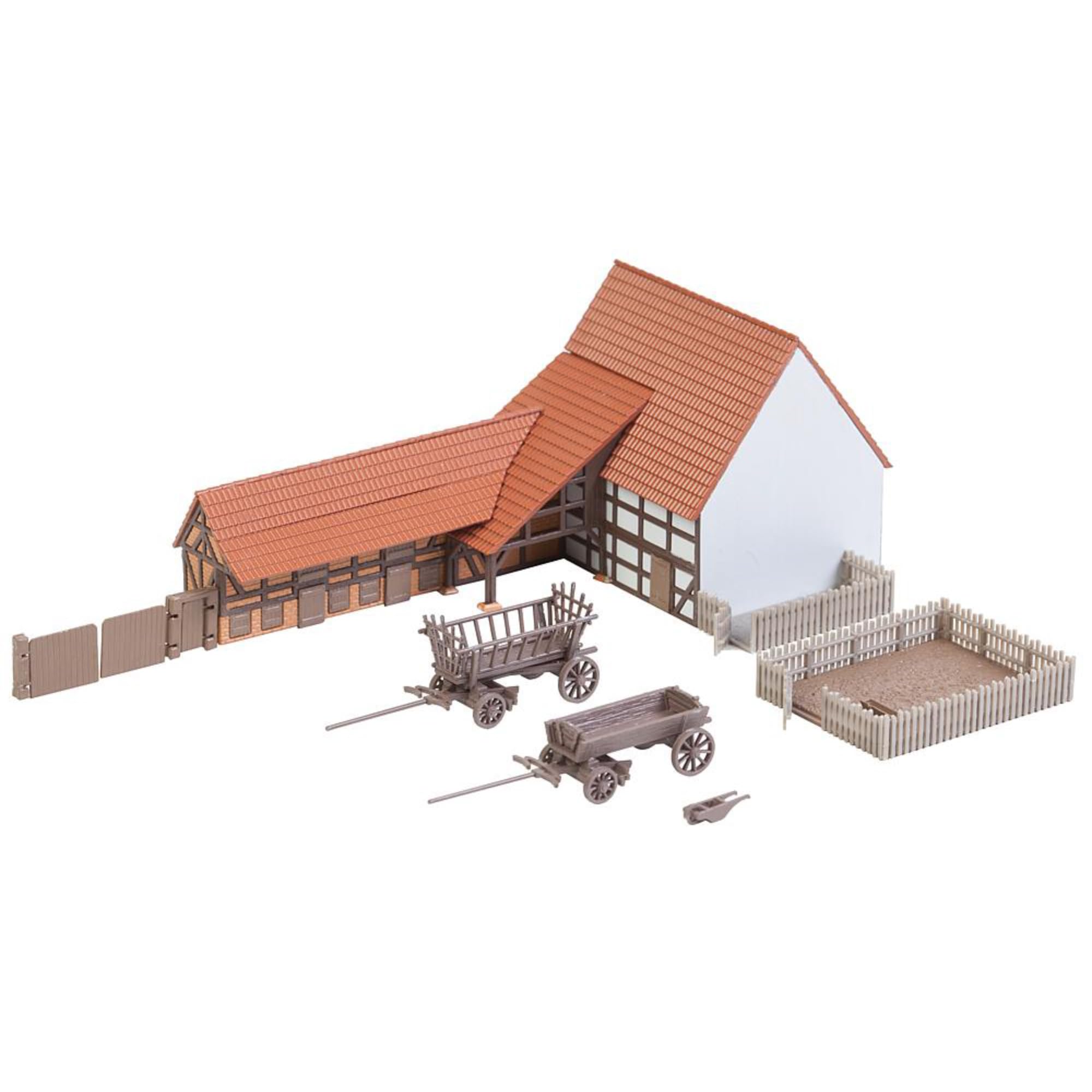 faller-232371-landwirtschaftliches-geb-ude-fachwerkscheune-mit-zubeh-r-spur-n image 1