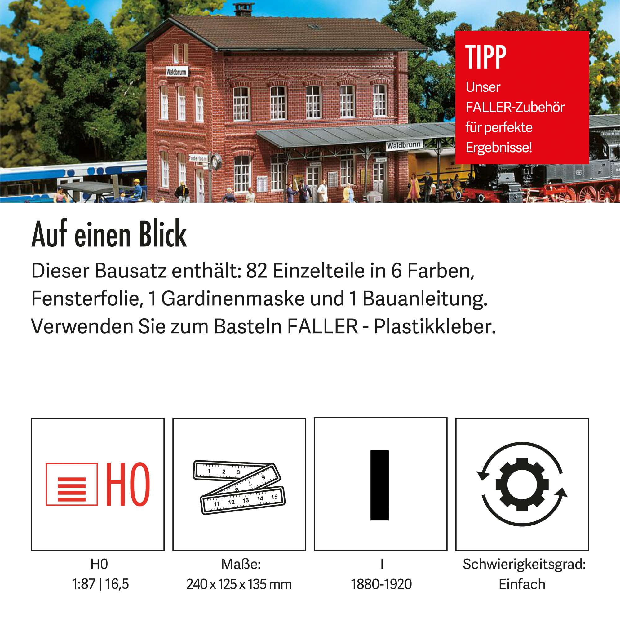 faller-110099-bahnhof-waldbrunn-h0-modellbausatz-82-teile-240mm image 4