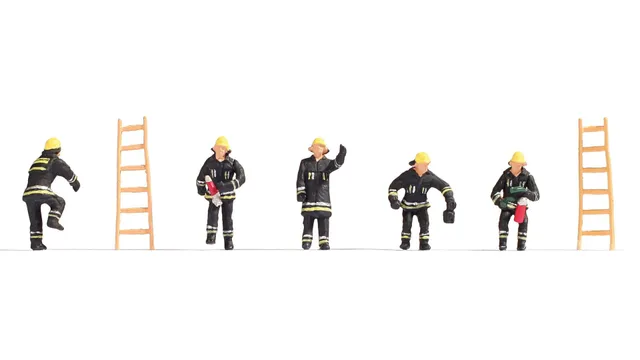noch-feuerwehr-h0-figuren-set-15021-1-87-5-figuren-2-leitern image 1