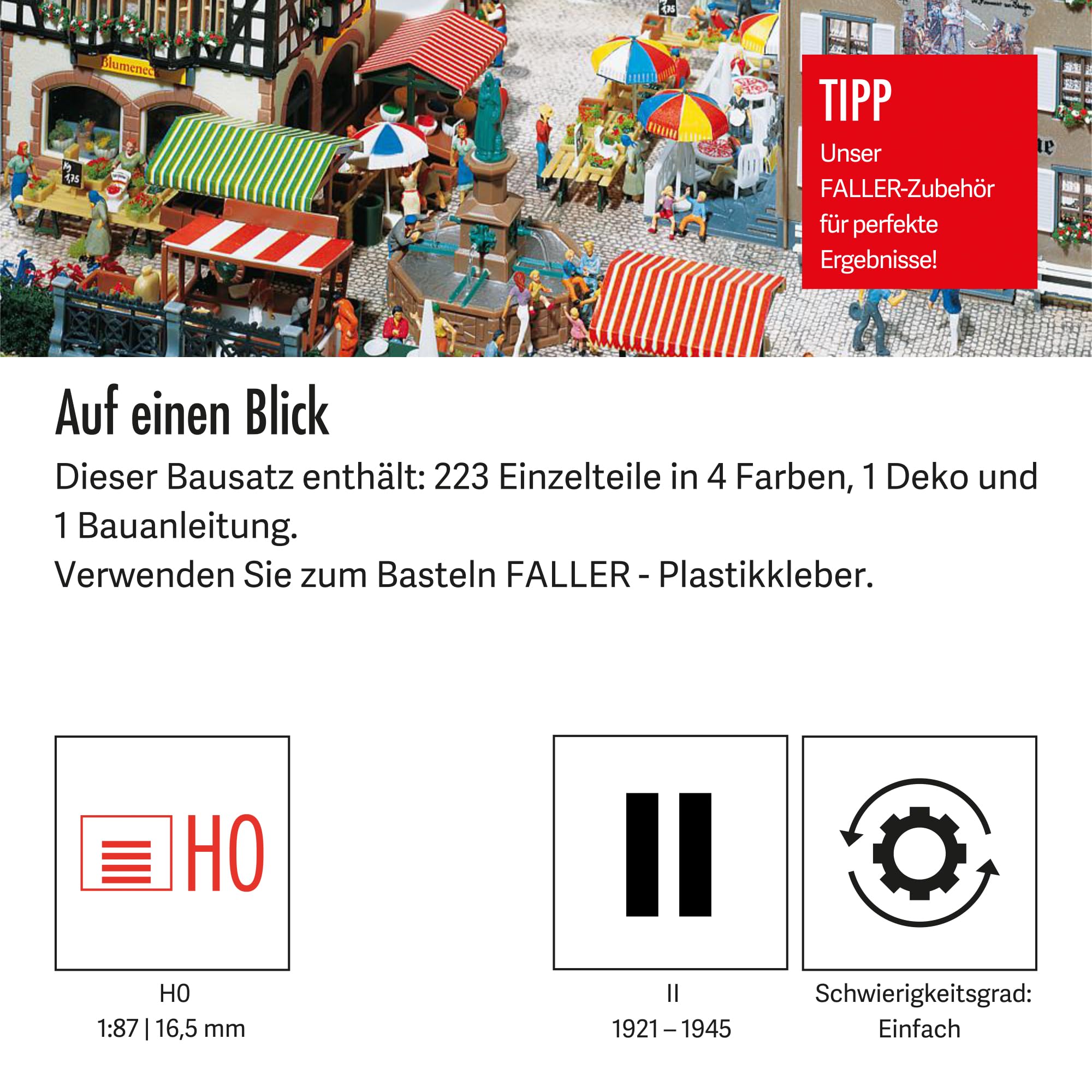 faller-180582-wochenmarkt-h0-bausatz-57-teile image 4
