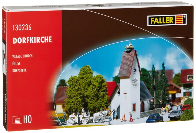 faller-130236-dorfkirche-mit-storchennest-h0-bausatz image 1