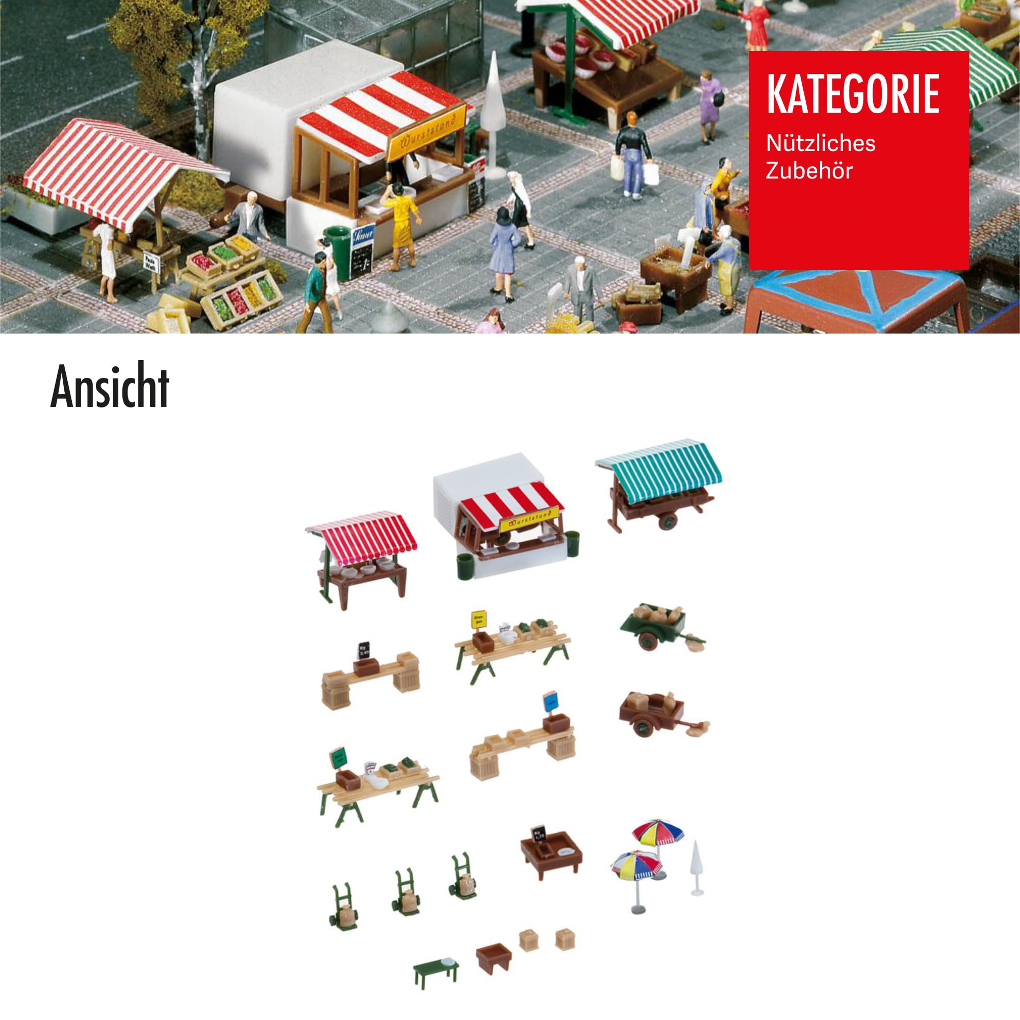 faller-wochenmarkt-modellbausatz-spur-n-mit-w-rstchenstand-147-teile-epoche-3 image 5