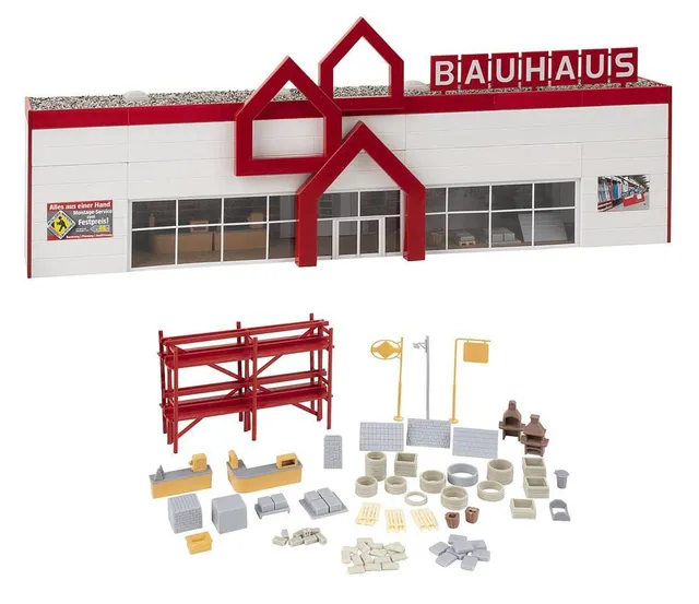 faller-baumarkt-reliefmodell-systembau-h0-rot-bauhaus image 1