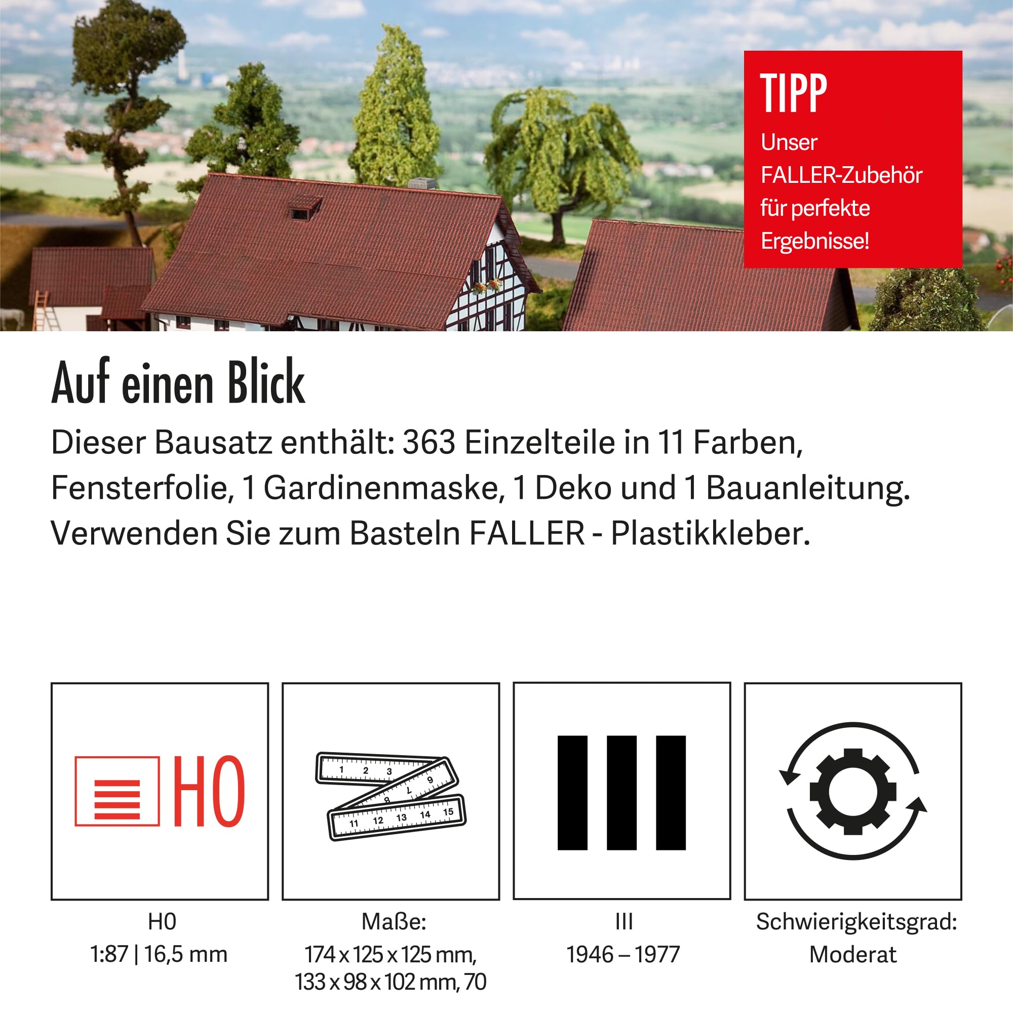 faller-130372-hofgut-h0-braun-creme-haupt-und-nebengeb-ude-mit-mauer image 4