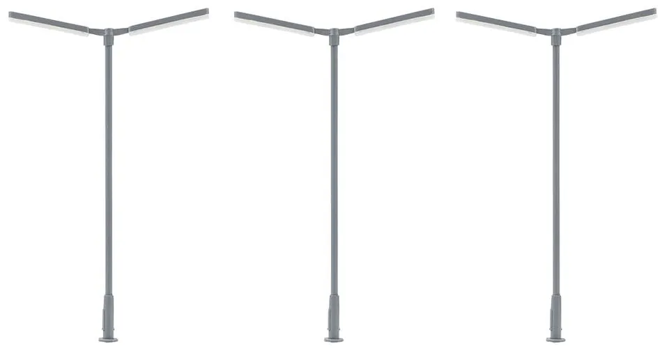 faller-180122-led-kreuzmastleuchte-zweiarmig-kaltwei-3-st-ck-spur-h0 image 1