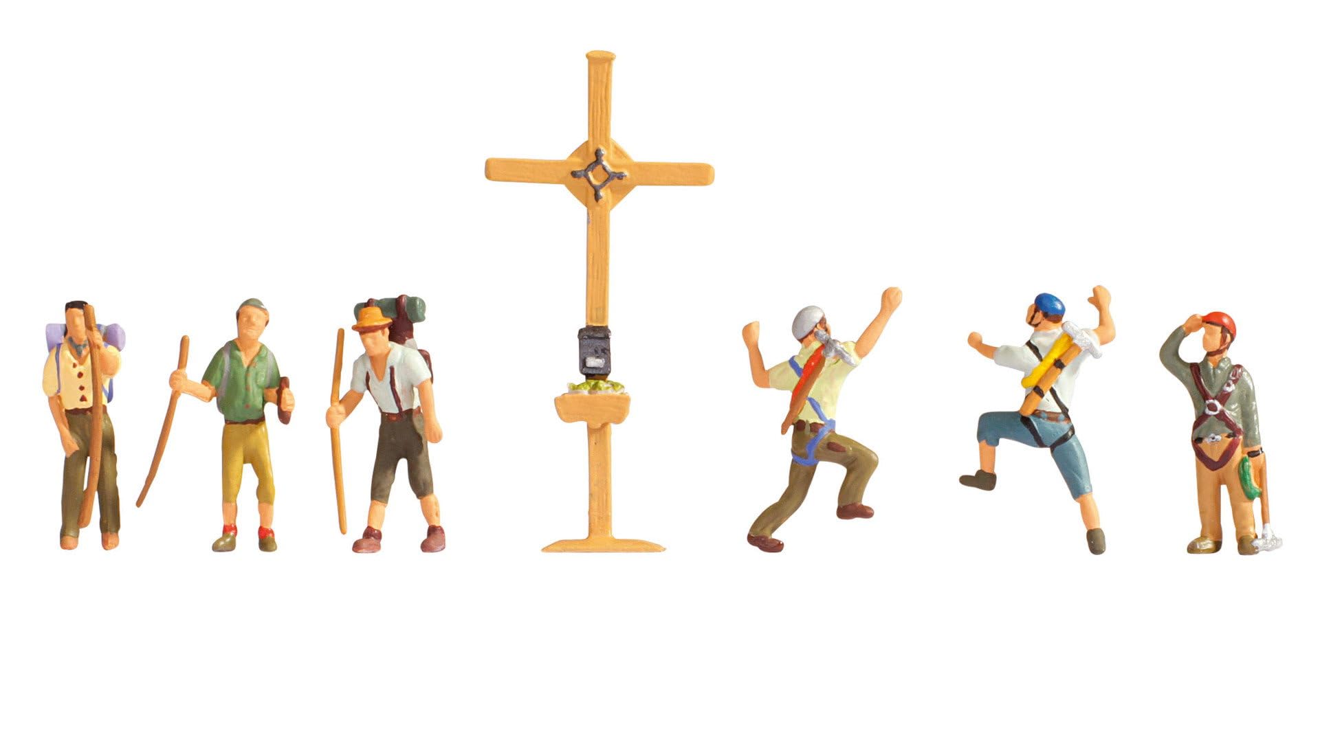 noch-bergwanderer-mit-gipfelkreuz-figuren-set-spur-h0-1-87 image 1