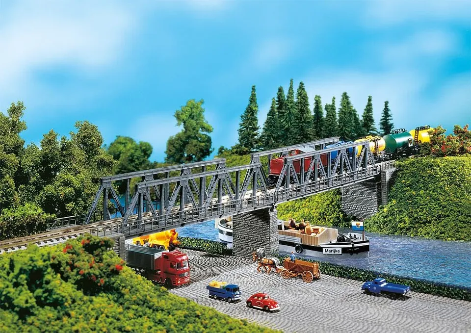 faller-222578-2-kastenbr-cken-mit-br-ckenk-pfen-und-mittelpfeiler-spur-n image 1