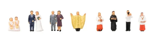 faller-155605-hochzeitspaar-mit-pfarrer-h0-figuren-set image 1