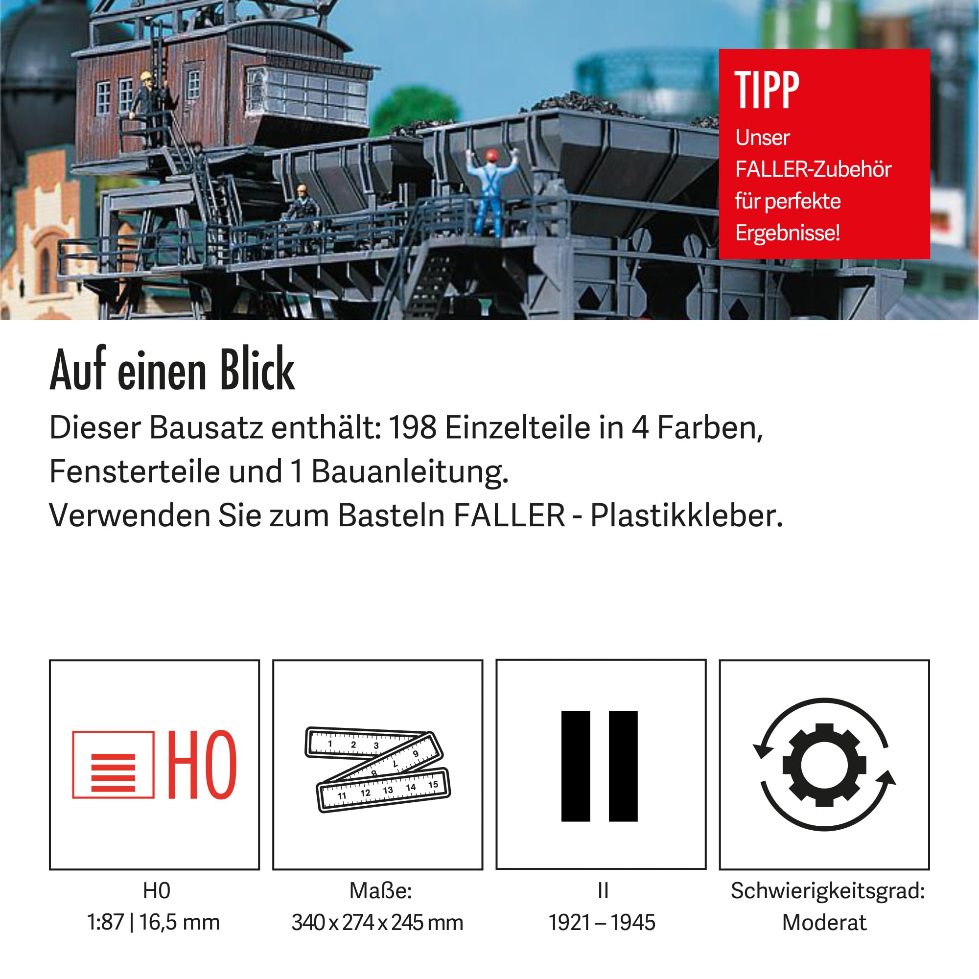 faller-gro-bekohlungsanlage-h0-modellbausatz-198-teile-340-x-274-x-245-mm image 4