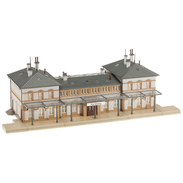 faller-bahnhof-karlsberg-geb-ude-bausatz-spur-n-295-x-129-x-80-mm-grau-creme image 1