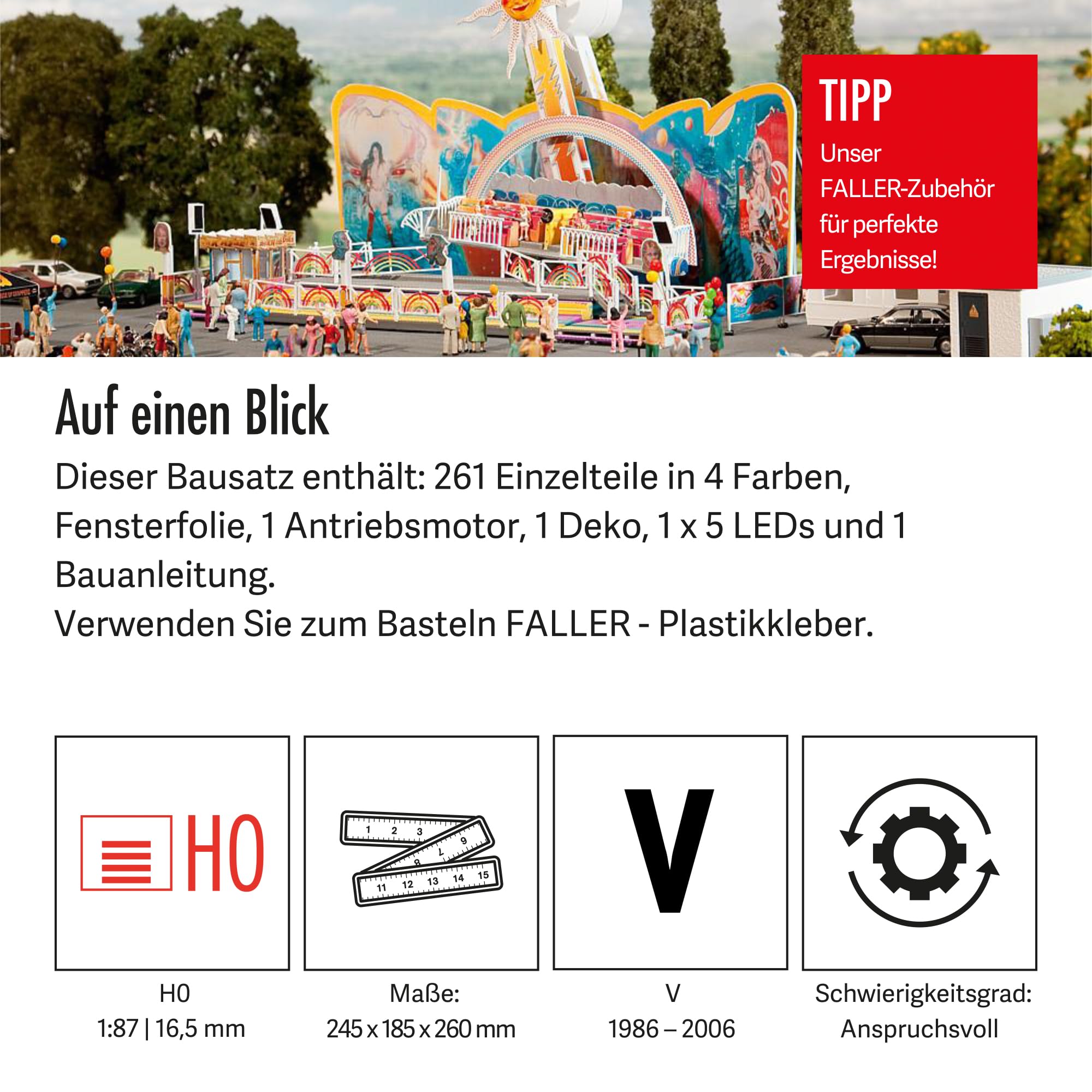 faller-rainbow-millenium-fahrgesch-ft-modellbausatz-h0-261-teile-245-x-185-x-260 image 4