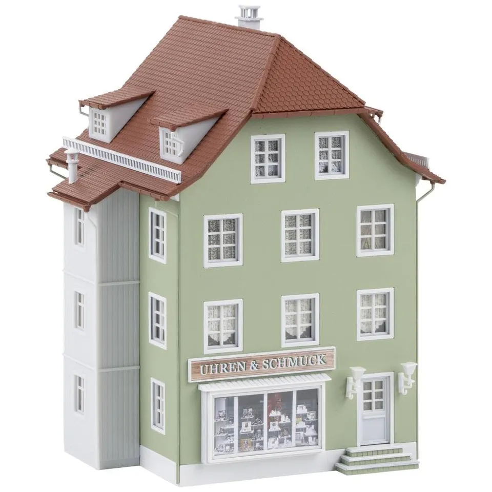 faller-wohnhaus-mit-walmdach-und-laden-h0-bausatz image 1