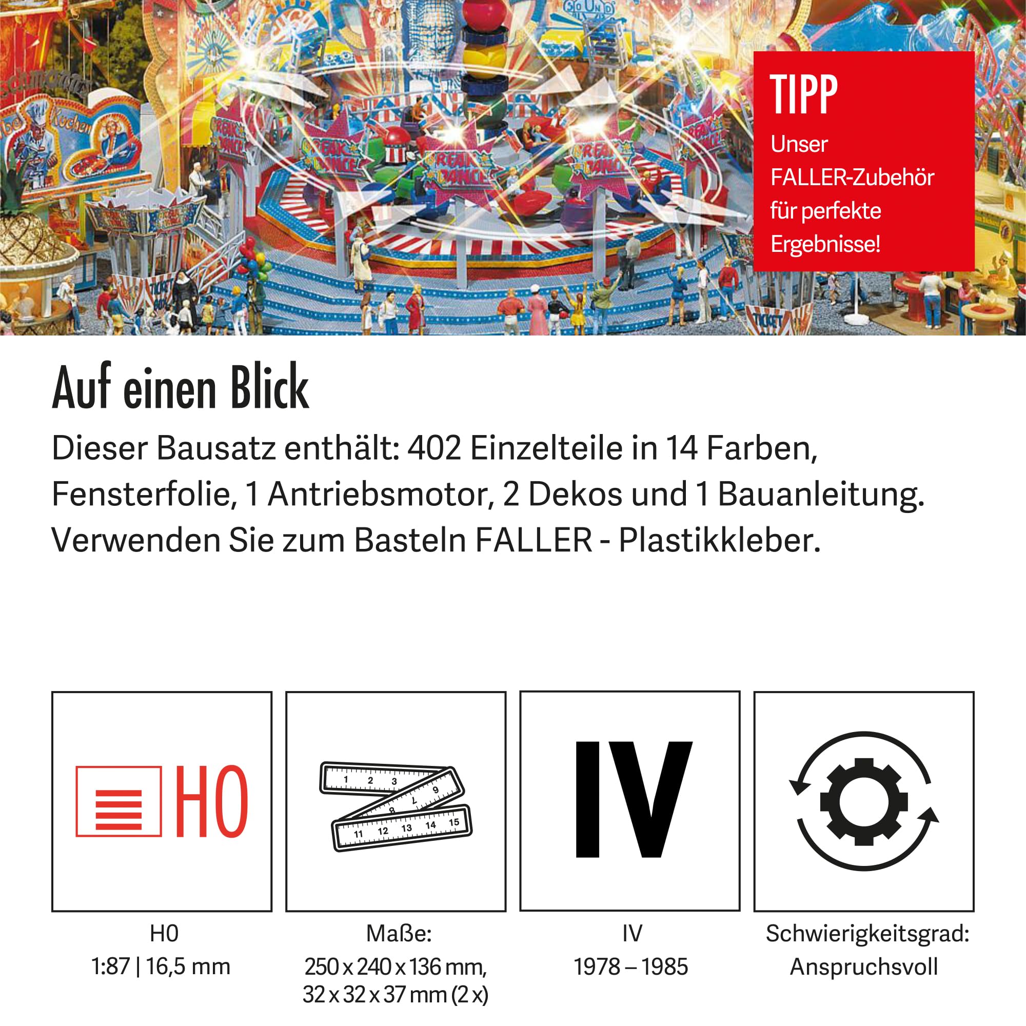 faller-break-dance-nr-1-karussell-h0-bausatz-250x240x136-mm-402-teile-mit-motor image 4