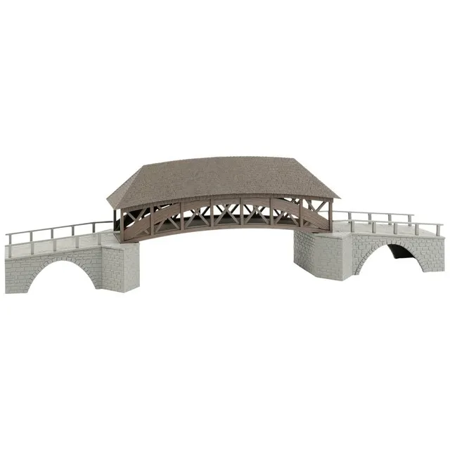 faller-191774-alte-holzbr-cke-h0-bausatz image 1