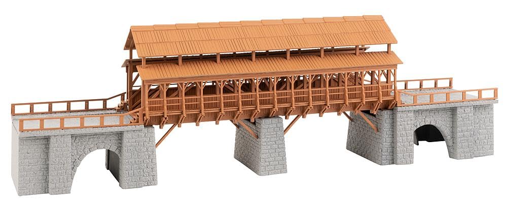 faller-120527-eisenbahn-holzbr-cke-mit-steinpfeiler-spur-h0 image 2