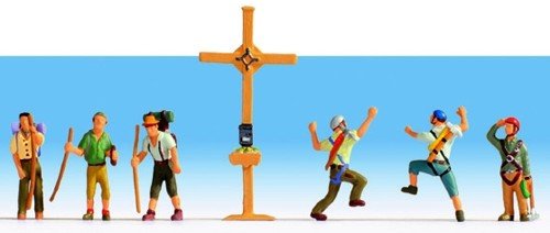 noch-bergwanderer-mit-gipfelkreuz-figuren-set-spur-h0-1-87 image 4
