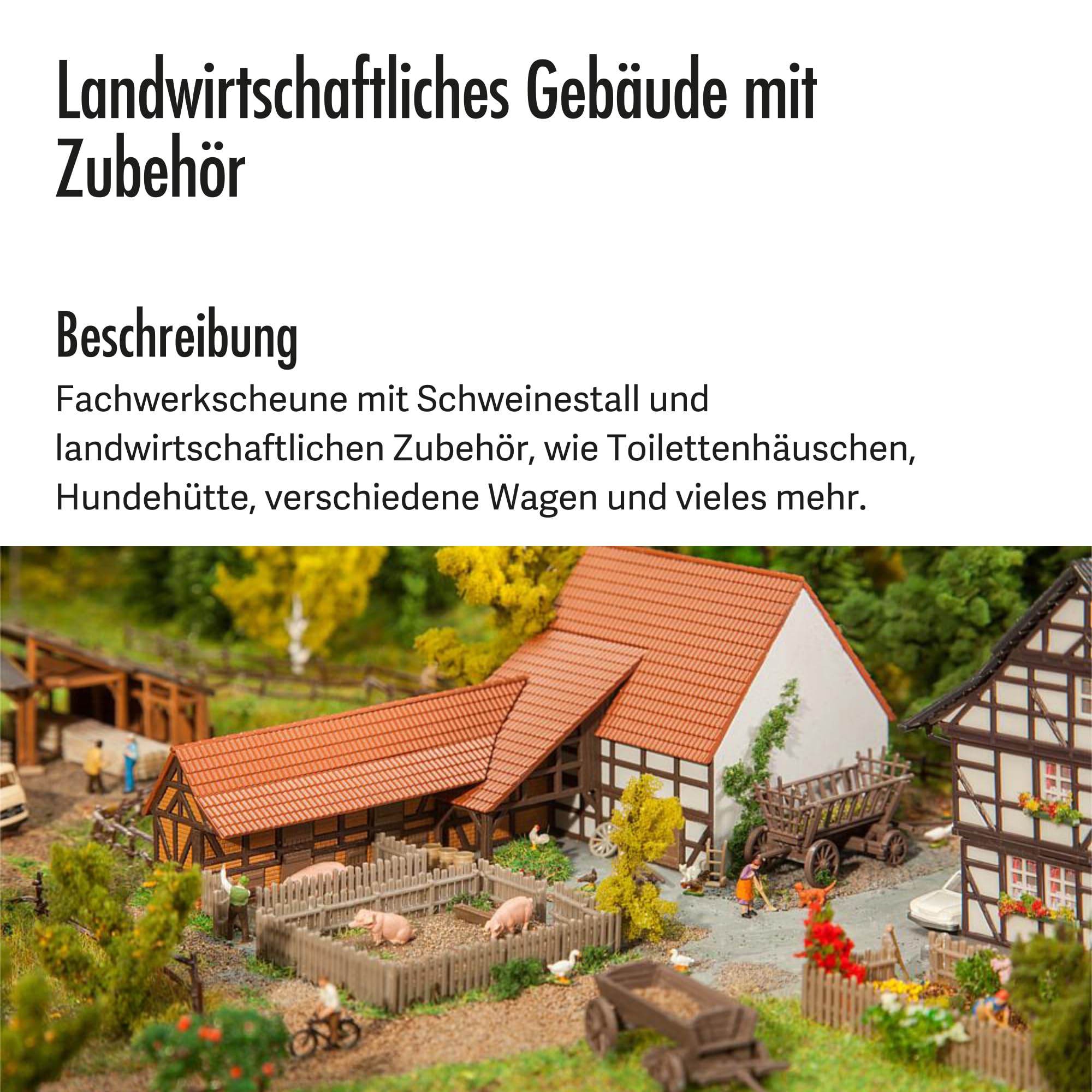faller-232371-landwirtschaftliches-geb-ude-fachwerkscheune-mit-zubeh-r-spur-n image 3