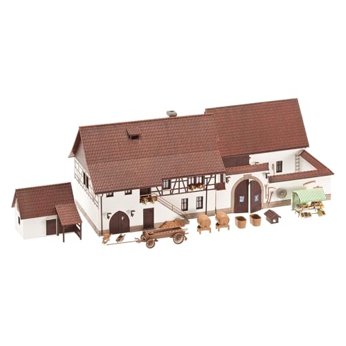 faller-130372-hofgut-h0-braun-creme-haupt-und-nebengeb-ude-mit-mauer image 7
