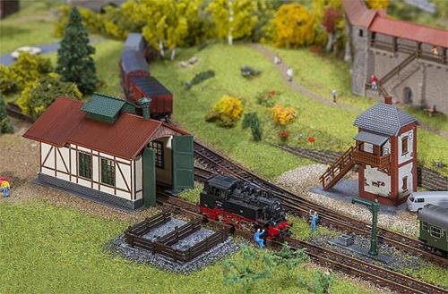 faller-nebenbahnlokschuppen-mit-blockstelle-spur-n-99-teile-epoche-ii image 8
