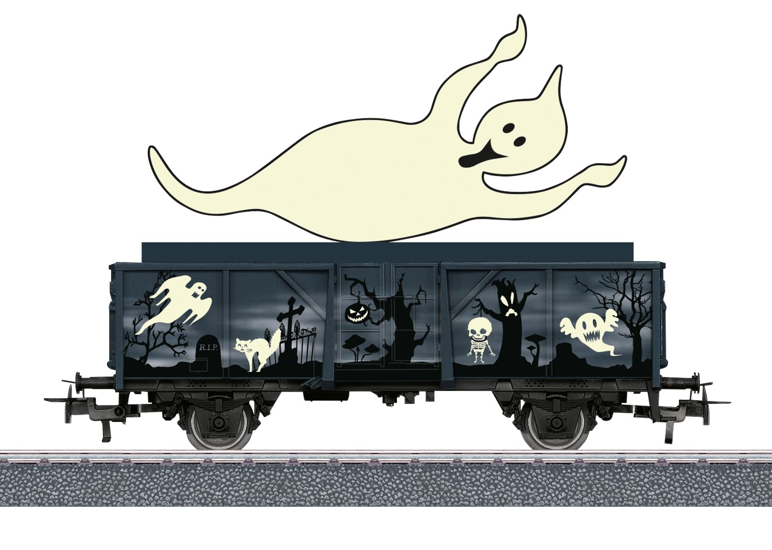 m-rklin-start-up-geisterwagen-glow-in-the-dark-h0-wagen-schwarz image 2