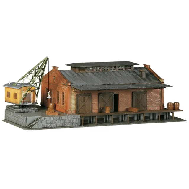 faller-g-terhalle-mit-ladekran-spur-n-bausatz-118-teile-182x98x65mm image 1