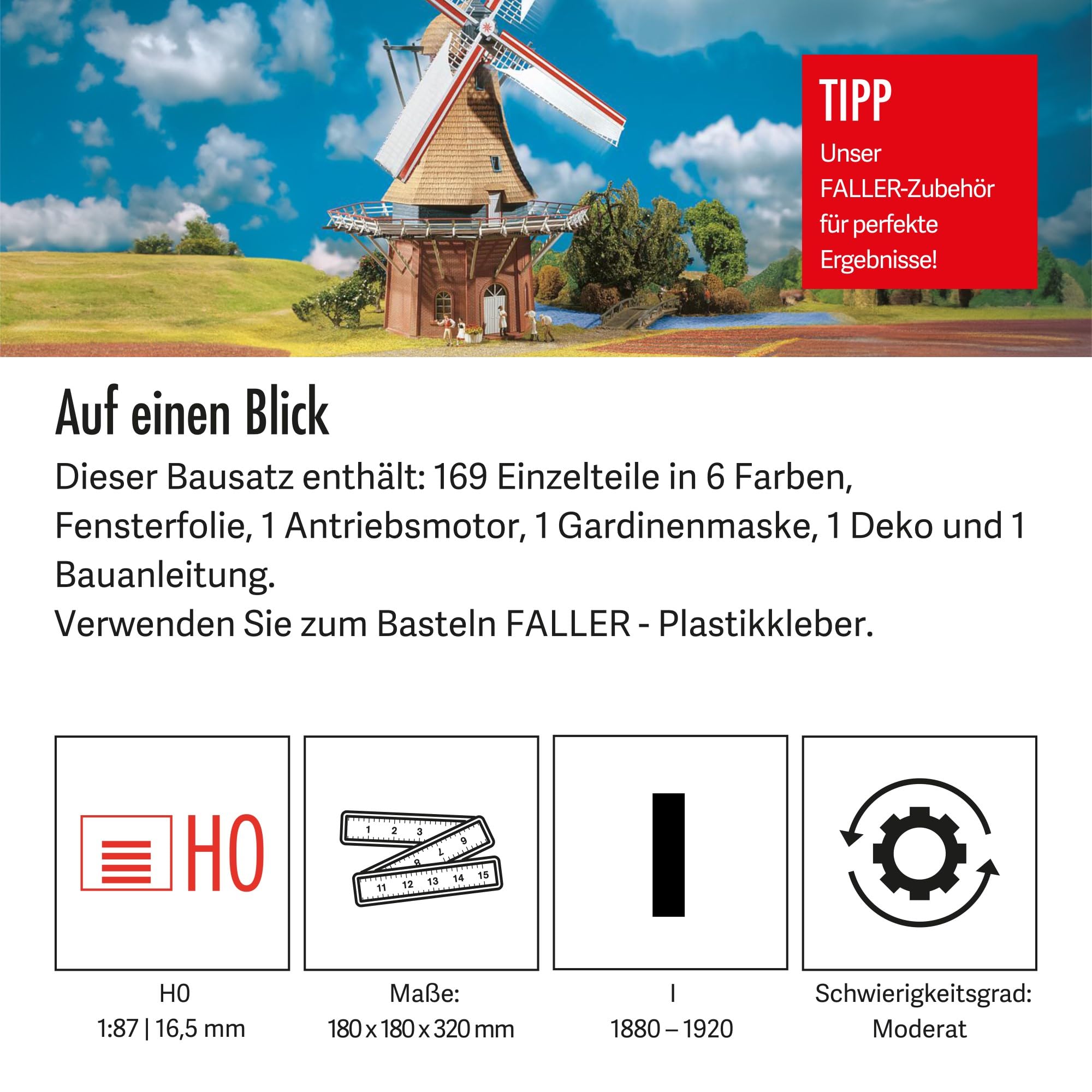 faller-friesische-windm-hle-modellbausatz-h0-180-x-180-x-320-mm image 4