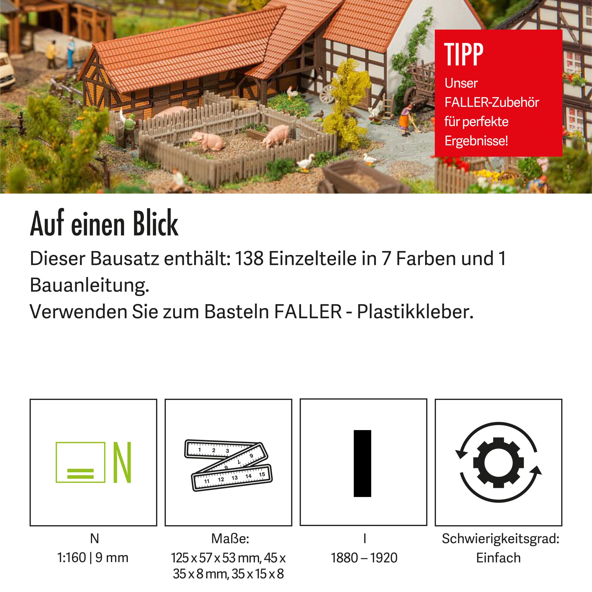faller-232371-landwirtschaftliches-geb-ude-fachwerkscheune-mit-zubeh-r-spur-n image 4