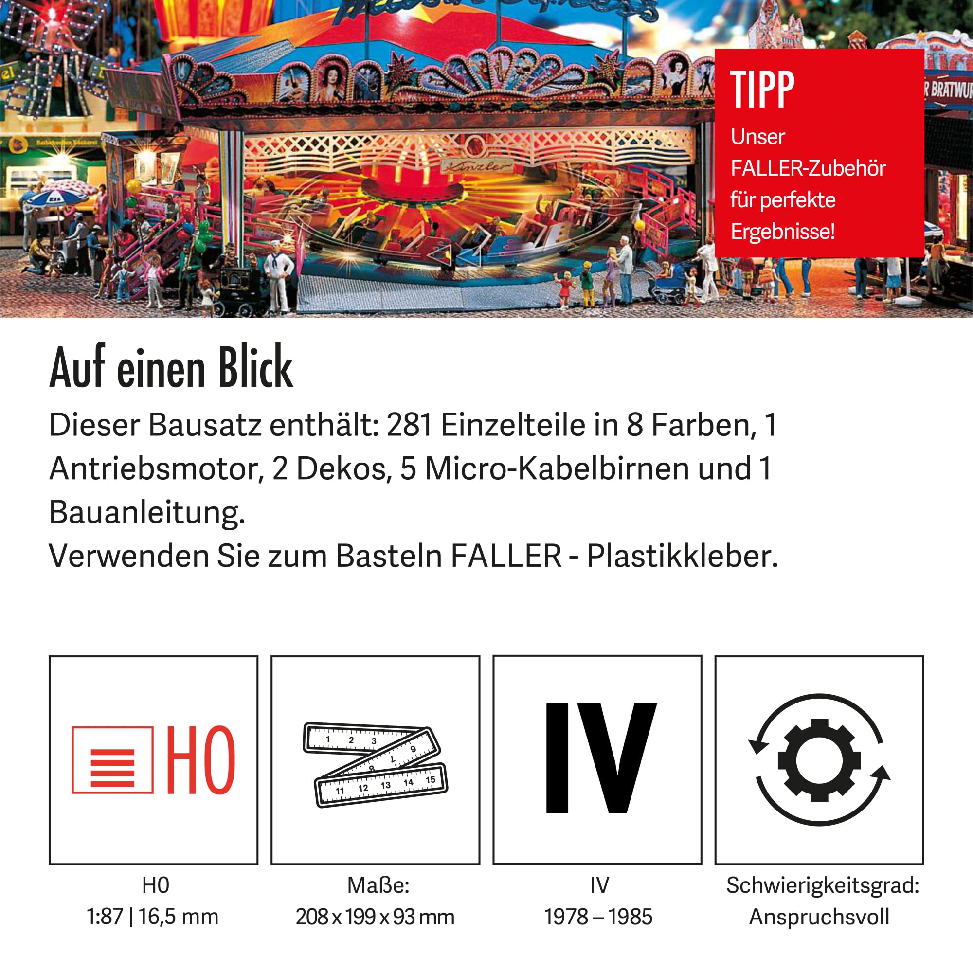 faller-musik-express-karussell-h0-kirmes-bausatz-208-x-199-x-93-mm-motorisiert image 4