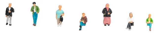 faller-155604-wartende-personen-h0-figuren-set-7-teilig image 1