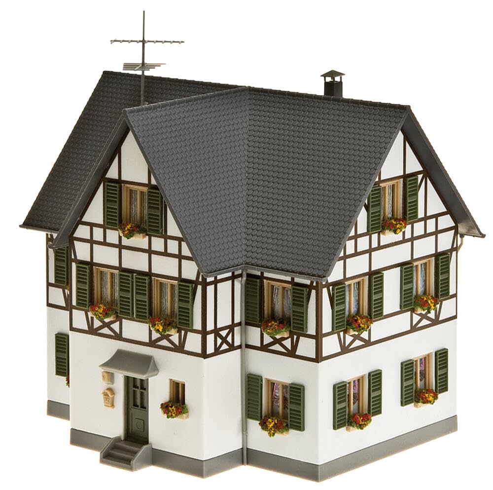 faller-130259-fachwerk-zweifamilienhaus-h0-bausatz-grau-wei image 4