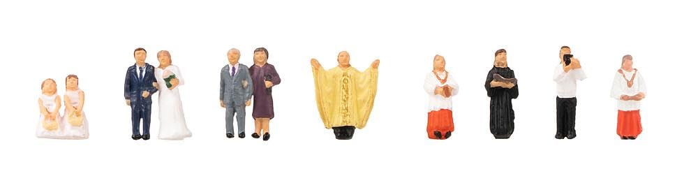 faller-155605-hochzeitspaar-mit-pfarrer-h0-figuren-set image 1