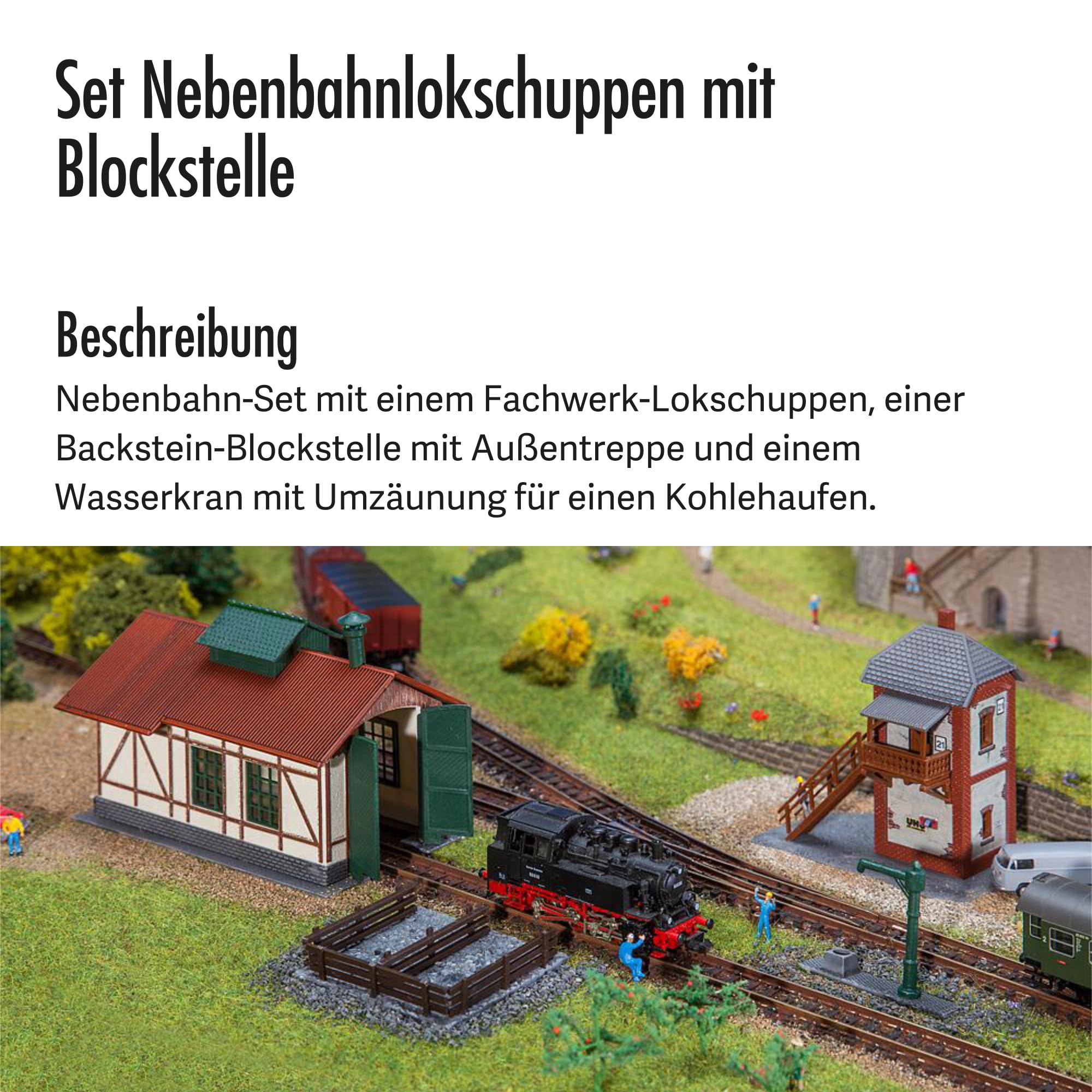 faller-nebenbahnlokschuppen-mit-blockstelle-spur-n-99-teile-epoche-ii image 3