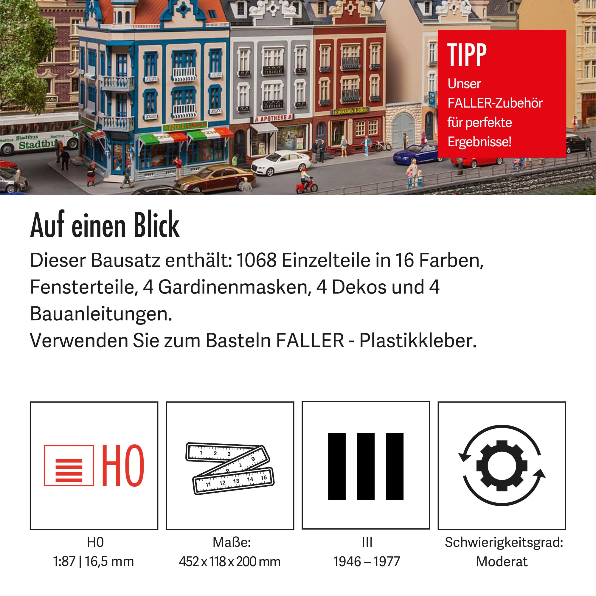 faller-beethovenstra-e-stadth-userzeile-h0-modellbausatz-452x118x200-mm image 4