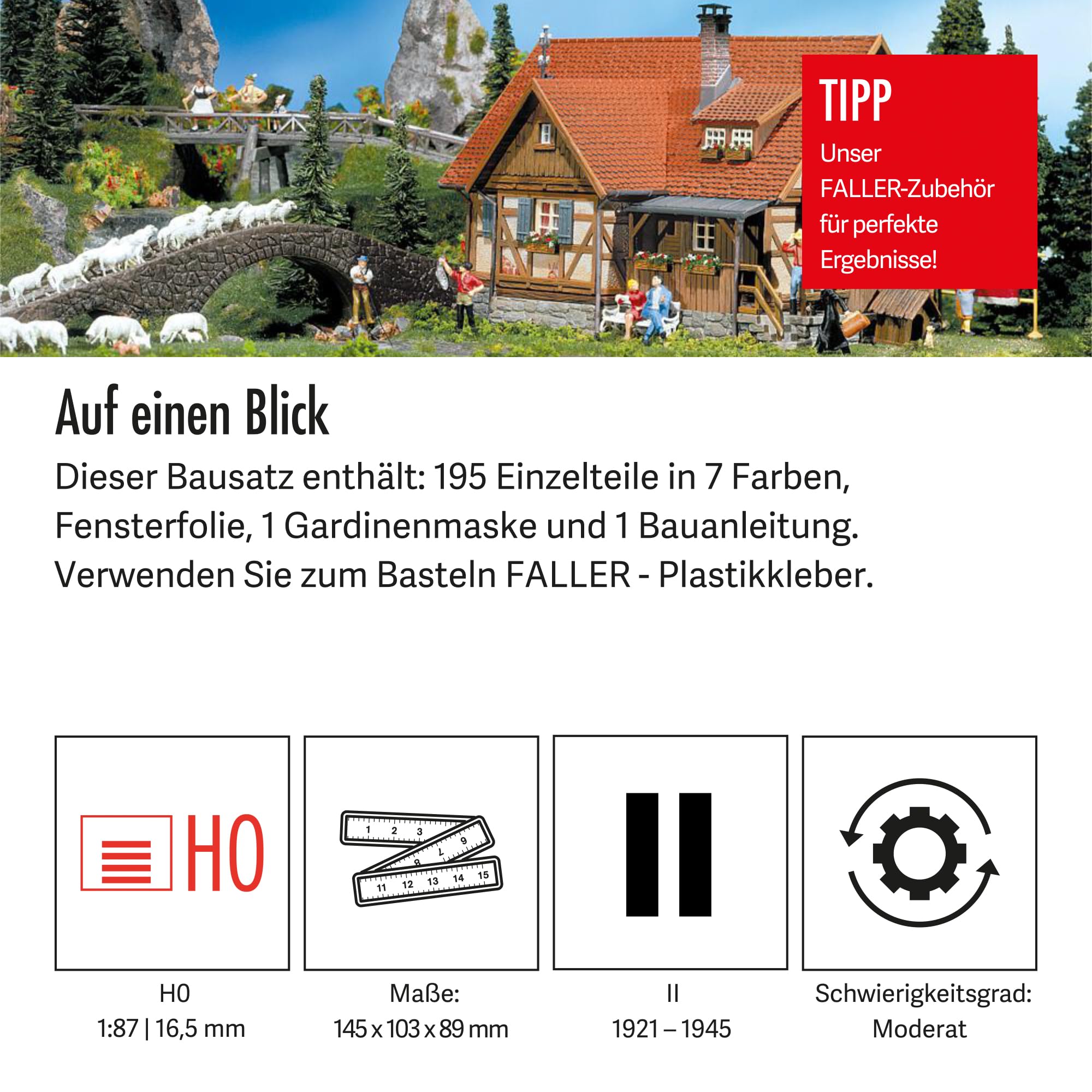 faller-l-ndliches-fachwerkhaus-h0-bausatz-145-x-103-x-89-mm-195-teile image 4