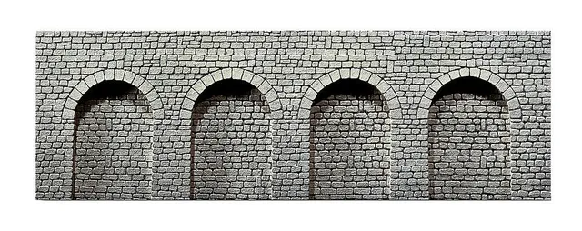 faller-272600-arkaden-naturstein-quader-grau-mit-rundbogen-spur-n image 1