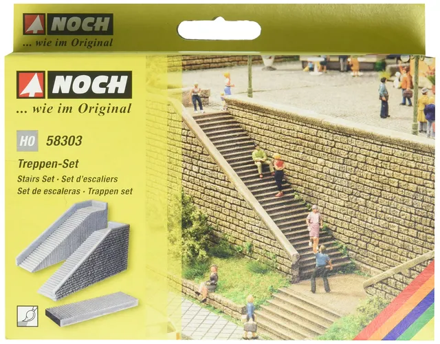 noch-h0-58303-treppen-set-naturstein-mauer-treppe image 1