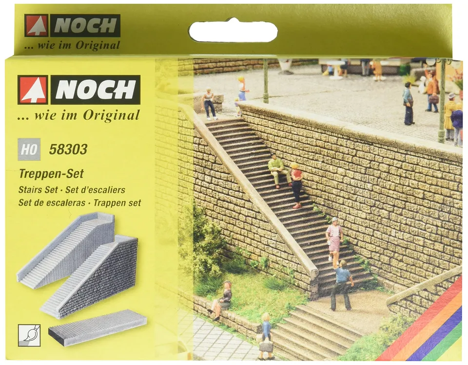 noch-h0-58303-treppen-set-naturstein-mauer-treppe image 1